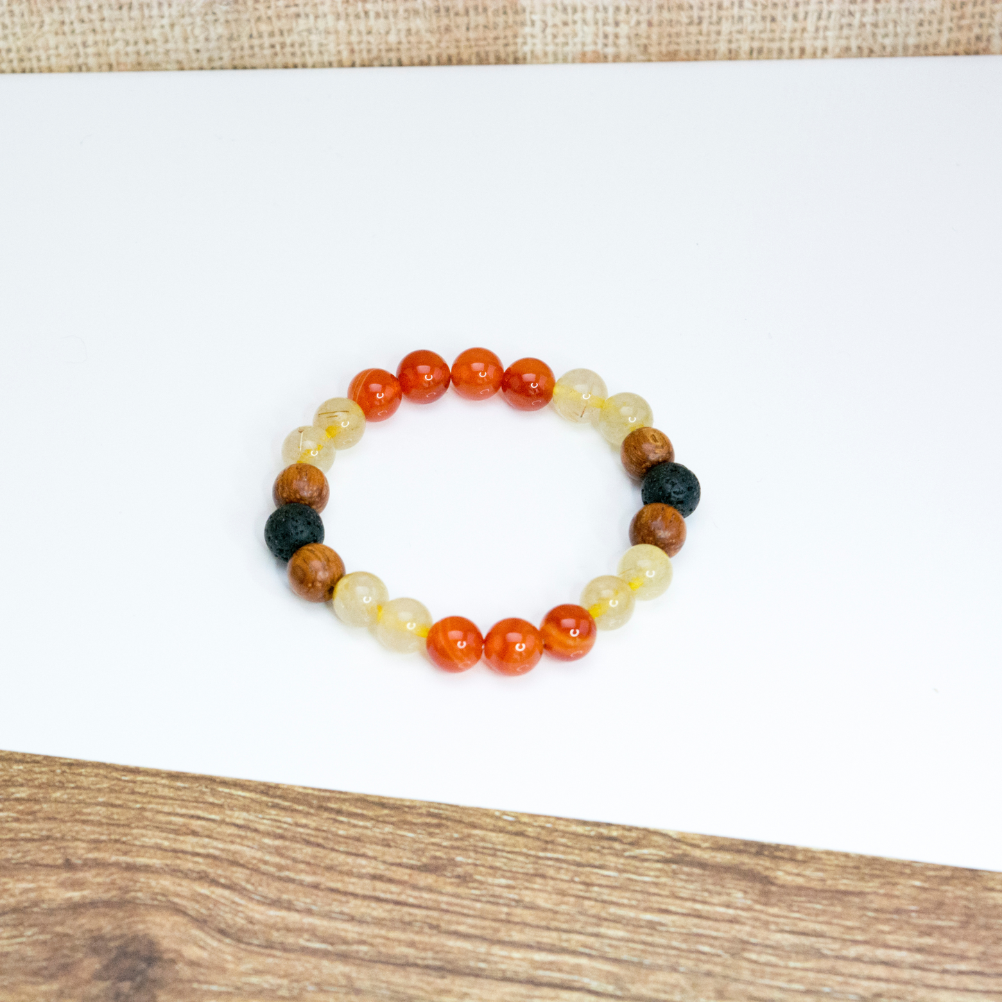 Motivation and vitality beaded strech bracelet, Self-confidence Stress-relief jewelry for womans, Autumn crystal bracelet