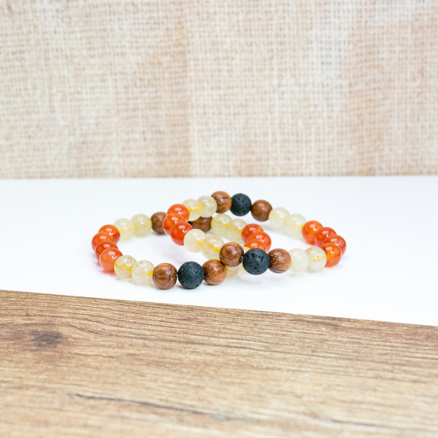 Motivation and vitality beaded strech bracelet, Self-confidence Stress-relief jewelry for womans, Autumn crystal bracelet