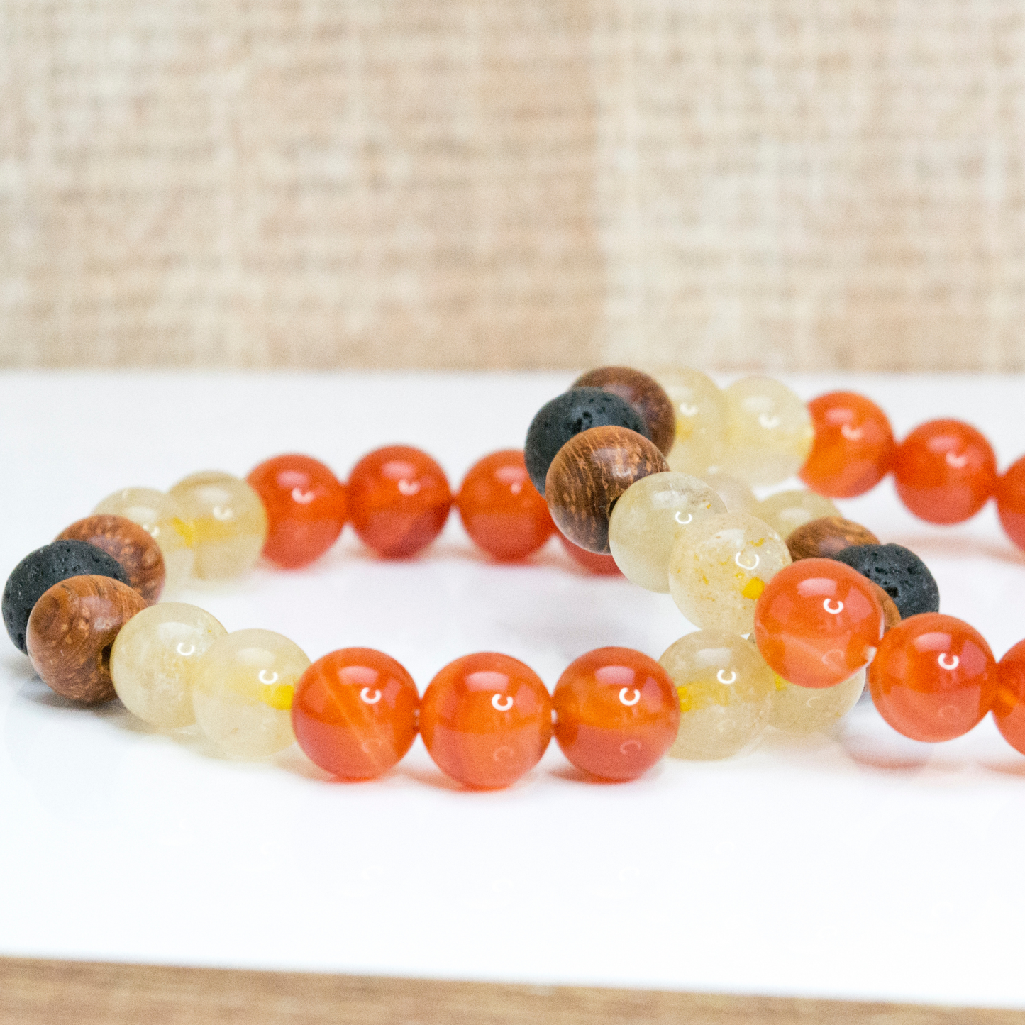 Motivation and vitality beaded strech bracelet, Self-confidence Stress-relief jewelry for womans, Autumn crystal bracelet