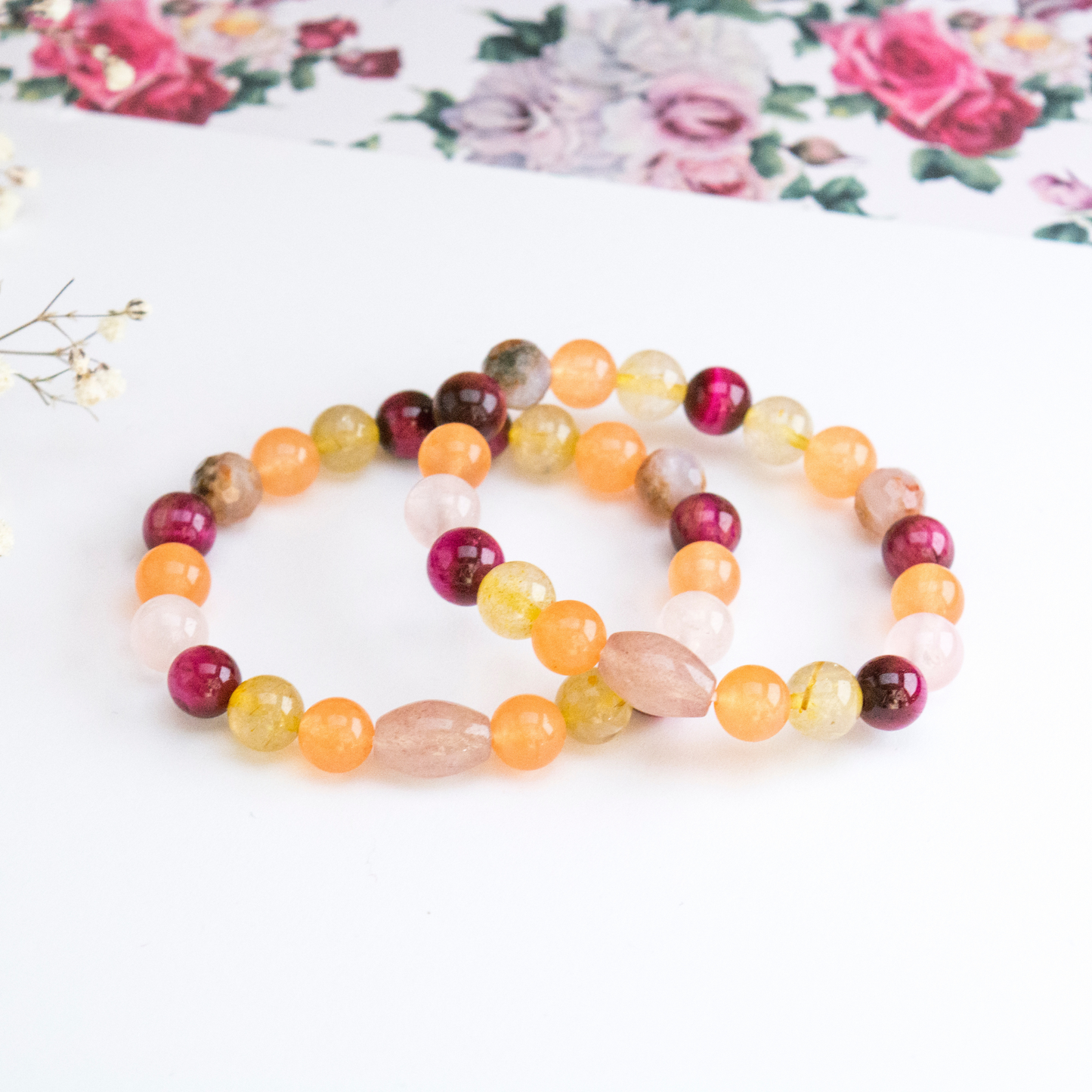 Bohemian Empowering colourful crystal bracelet for Positivity, Joy, Vitality