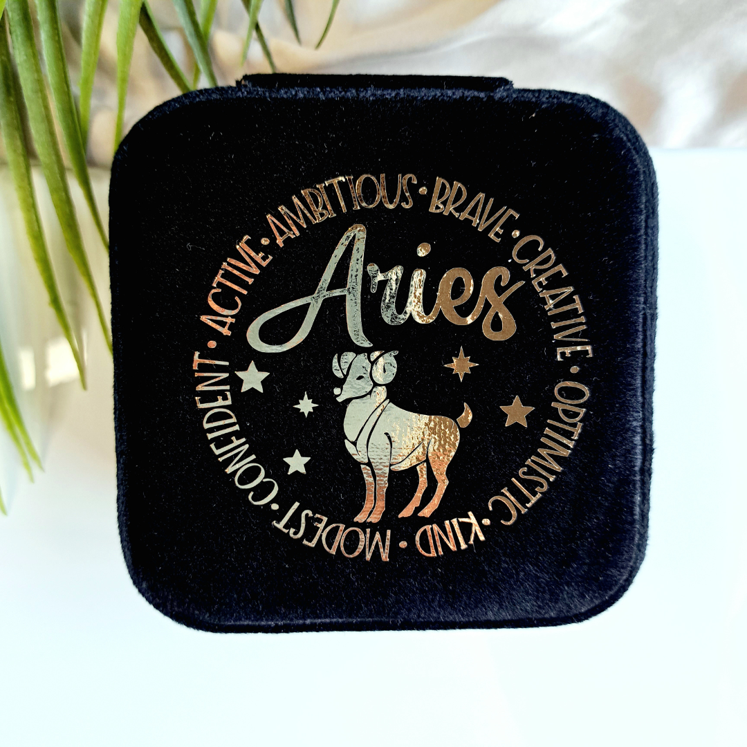 Aries Zodiac Sign Jewellery Box, Star Sign Gift, Aries Birthday Gift