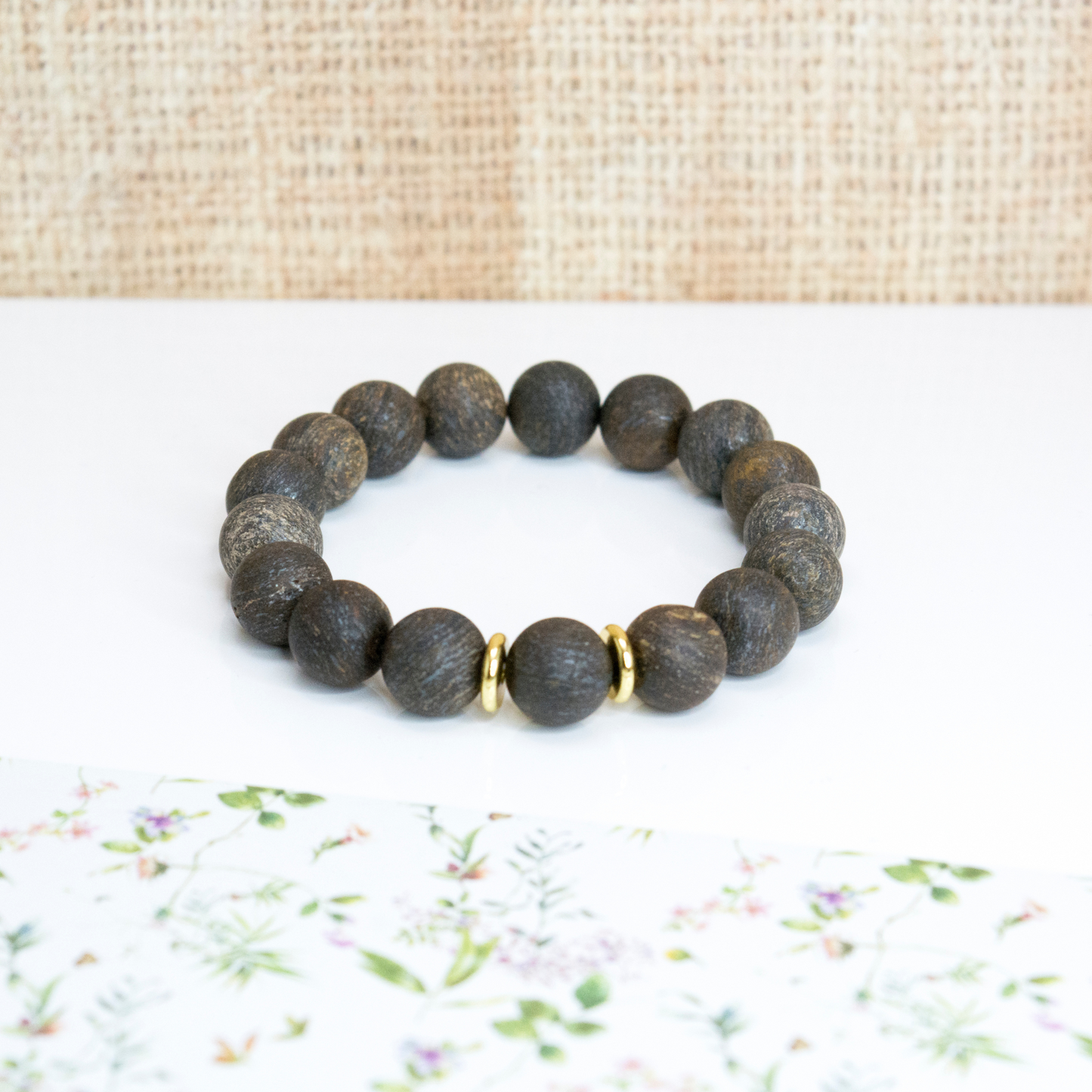 Chunky stone beaded bracelet, Bronzite healing bracelet, Grounding crystal for women, Protection crystal bracelet, Boho autumn jewelry