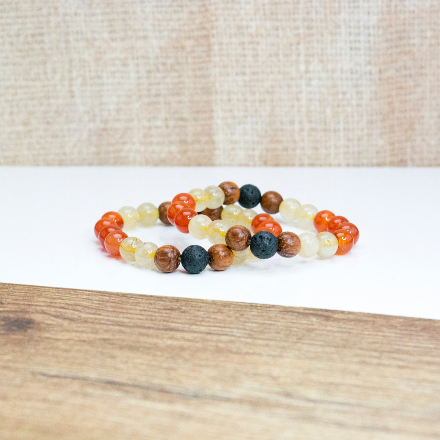 Motivation and vitality beaded strech bracelet, Self-confidence Stress-relief jewelry for womans, Autumn crystal bracelet