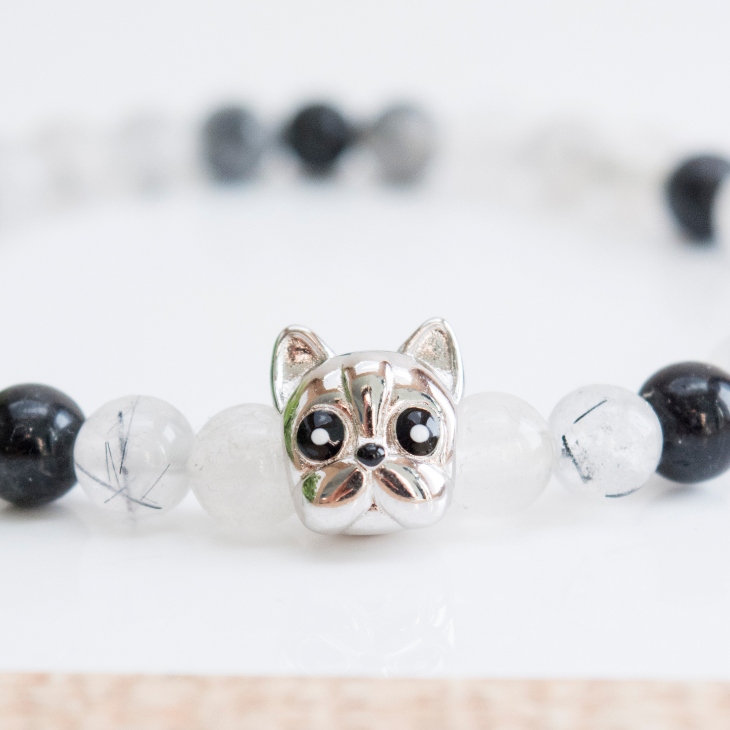 Dog Mom Bracelet, French Bulldog gift bracelet, Healing Crystal Jewelry for Pet Owners, Pet Parent Gift