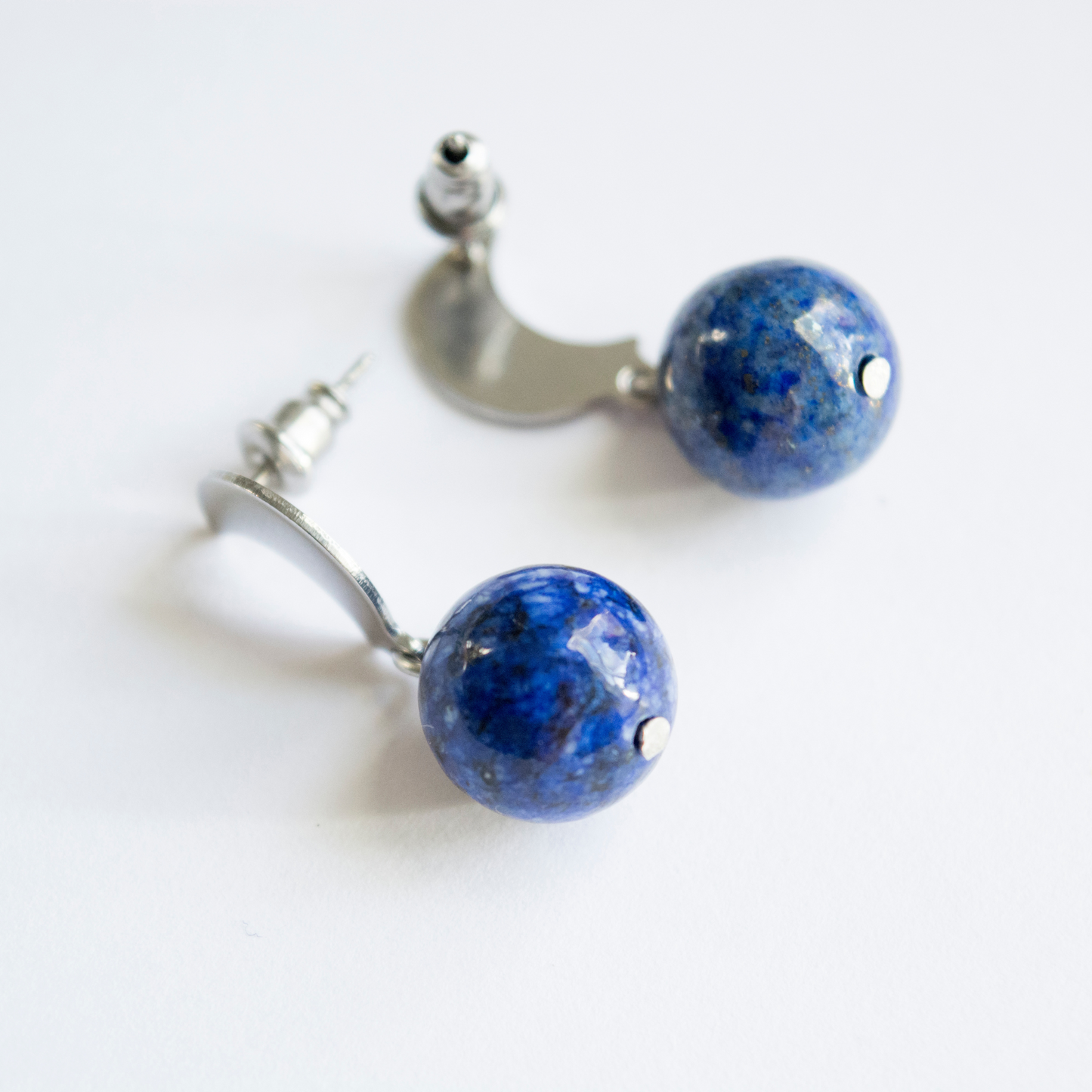 Celestial Lapis lazuli crystal stud earrings