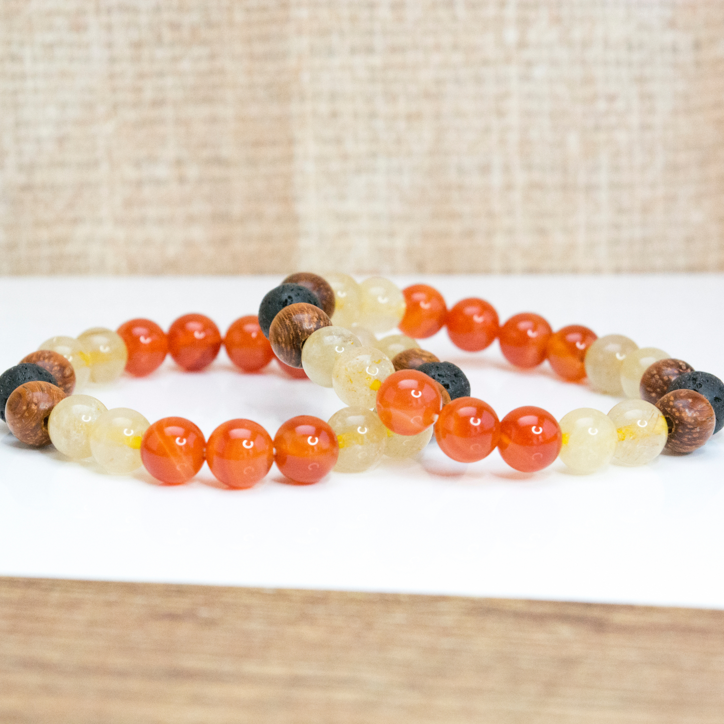 Motivation and vitality beaded strech bracelet, Self-confidence Stress-relief jewelry for womans, Autumn crystal bracelet