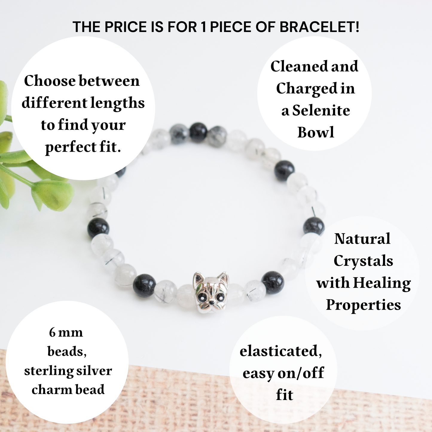 Dog Mom Bracelet, French Bulldog gift bracelet, Healing Crystal Jewelry for Pet Owners, Pet Parent Gift