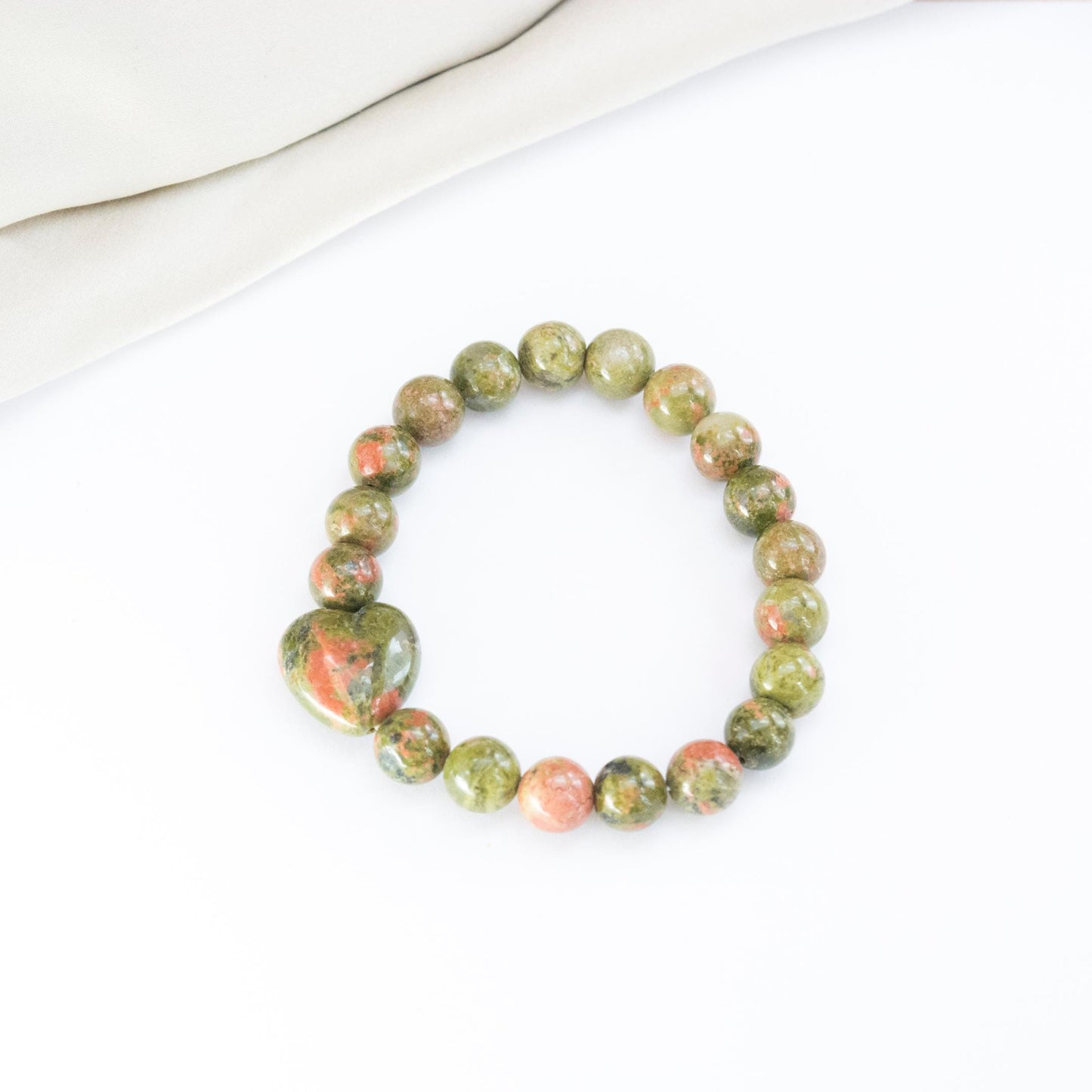 Pregnancy support Unakite gemstone bracelet, Spiritual Healing beaded strech bracelet, Gift for pregnant woman, Post trauma relasing crystal