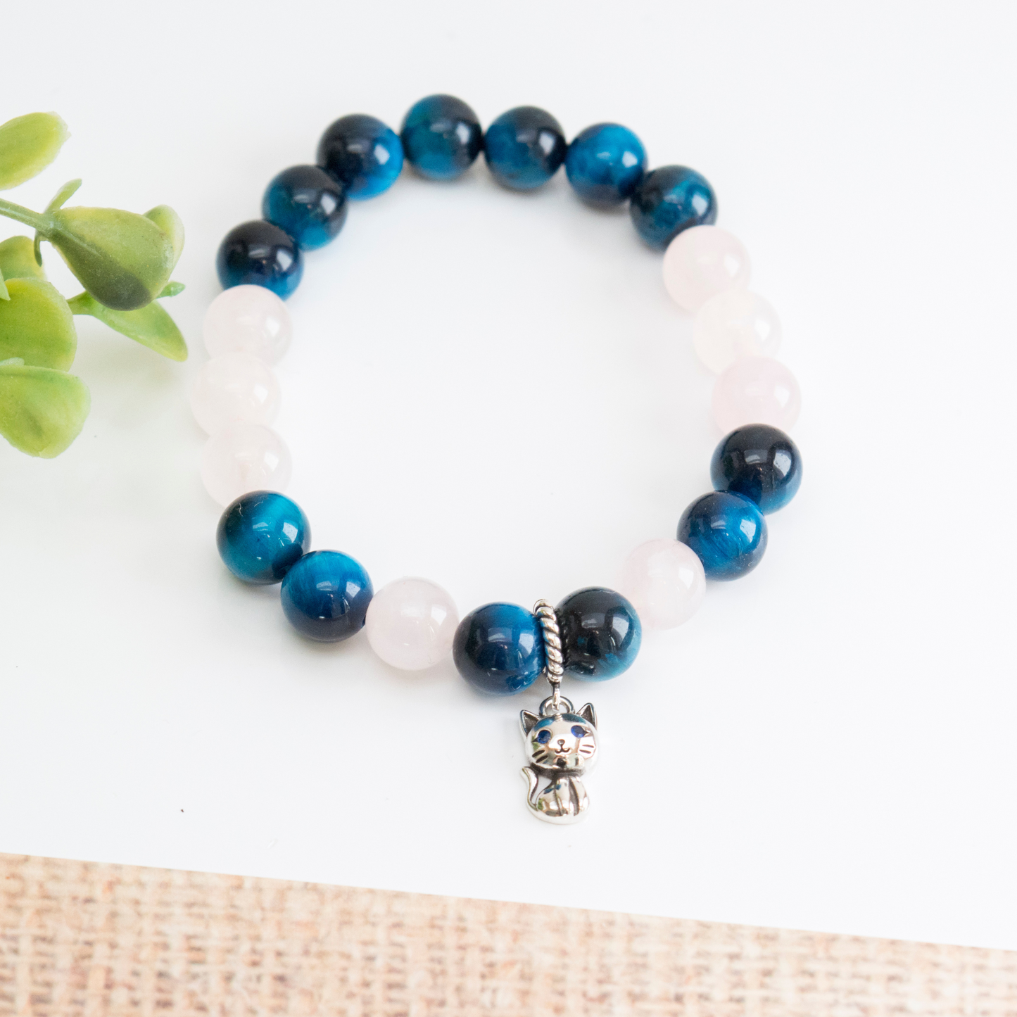 Cat Mom Bracelet, Cat lovers gift bracelet, Healing Crystal Jewelry for Pet Owners, Pet Parent Gift