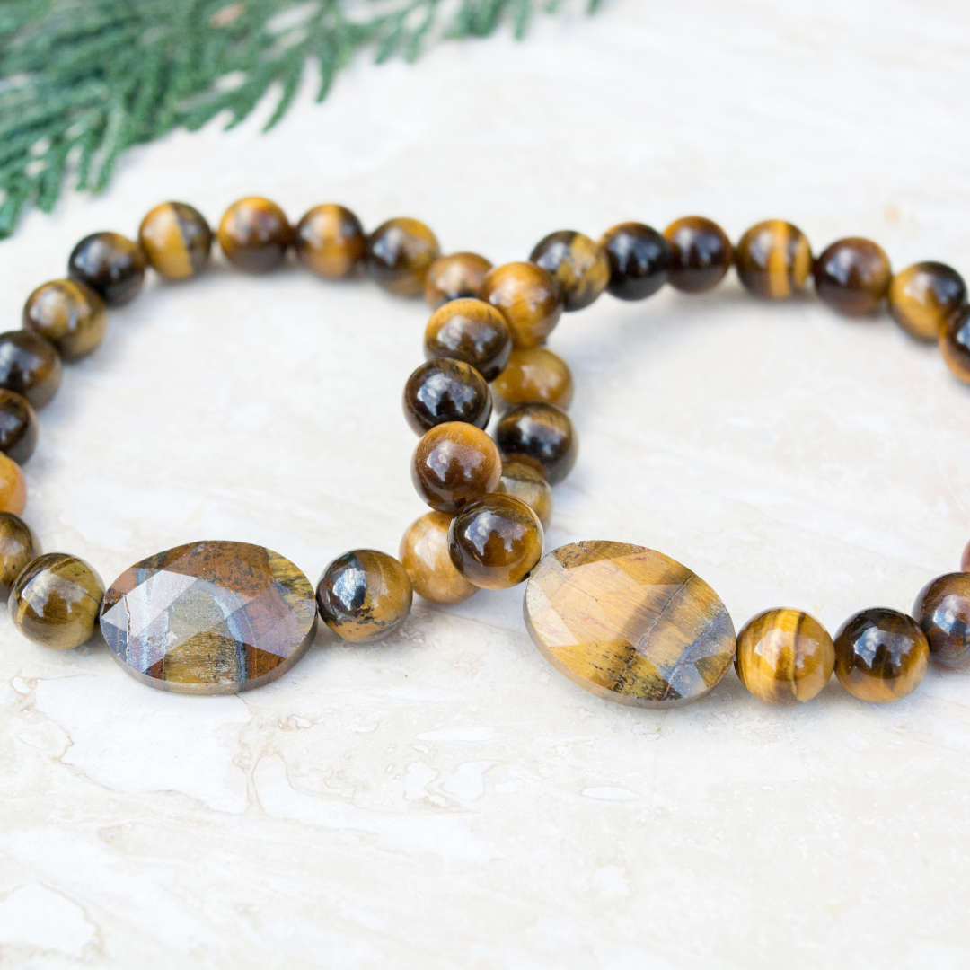 Tiger's Eye Bracelet for Confidence-Boosting Inner Strength Grounding