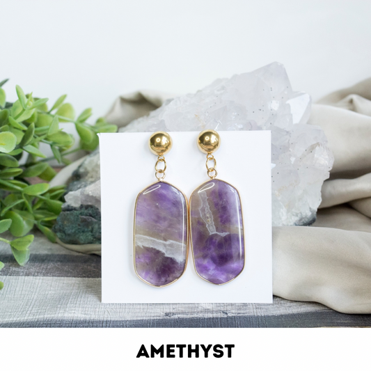 Amethyst statement bohemian earrings