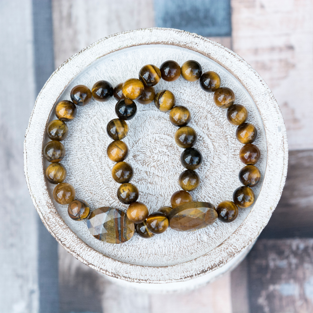 Tiger's Eye Bracelet for Confidence-Boosting Inner Strength Grounding