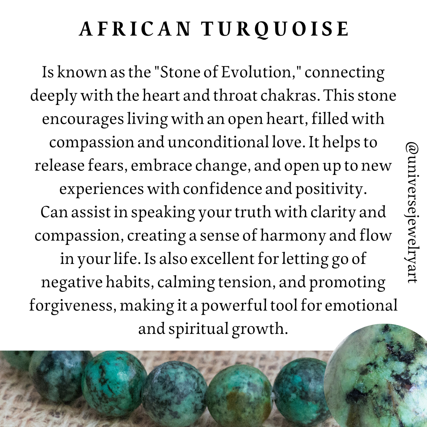 African Turquoise Gemstone bracelet for Balance Positivity & confidence