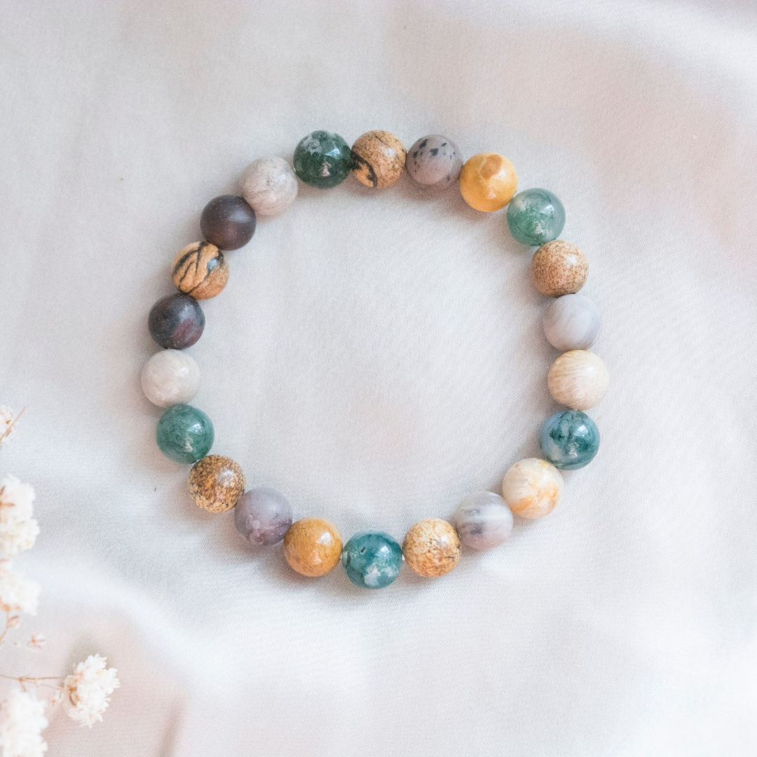 Mother Earth Gemstone Bracelet for Emotional stability, Grounding