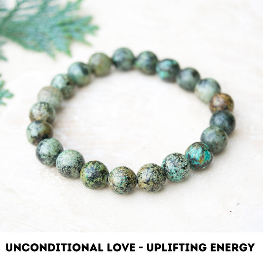 African Turquoise Gemstone bracelet for Balance Positivity & confidence