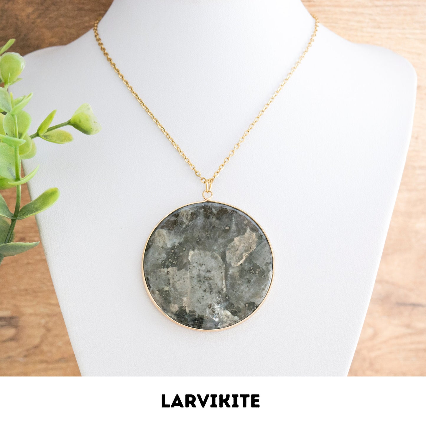 Larvikite Crystal Long Necklace