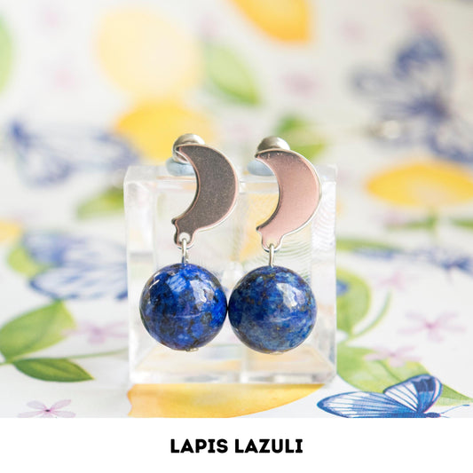 Celestial Lapis lazuli crystal stud earrings