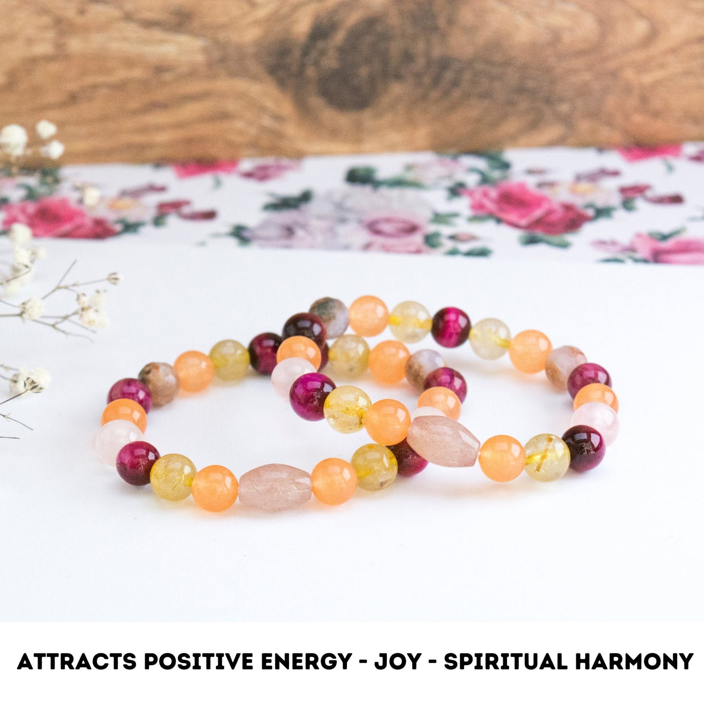 Bohemian Empowering colourful crystal bracelet for Positivity, Joy, Vitality