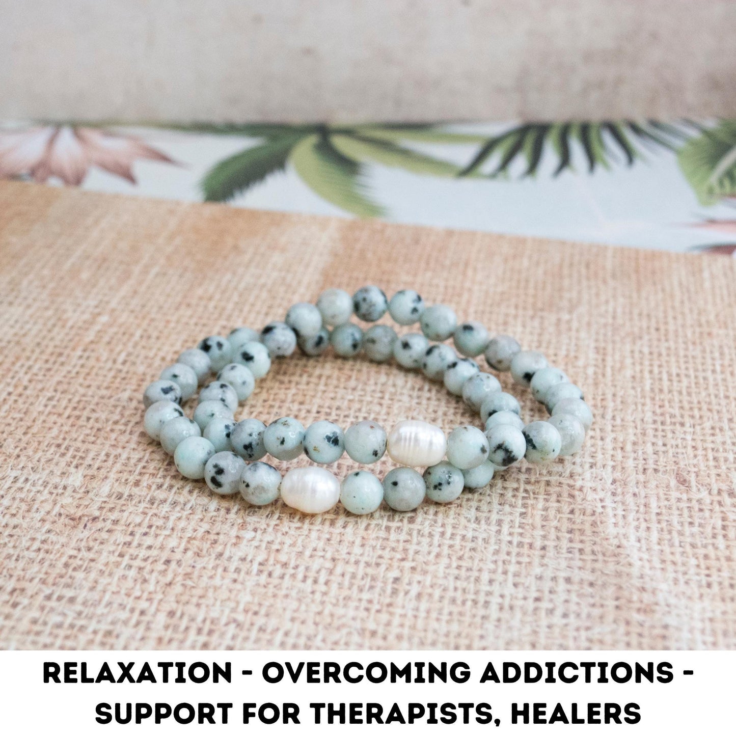 Overcoming addictions support, Gift for therapist, Relaxing crystal bracelet, Kiwi Jasper healing Gemstone beaded strech Bracelet