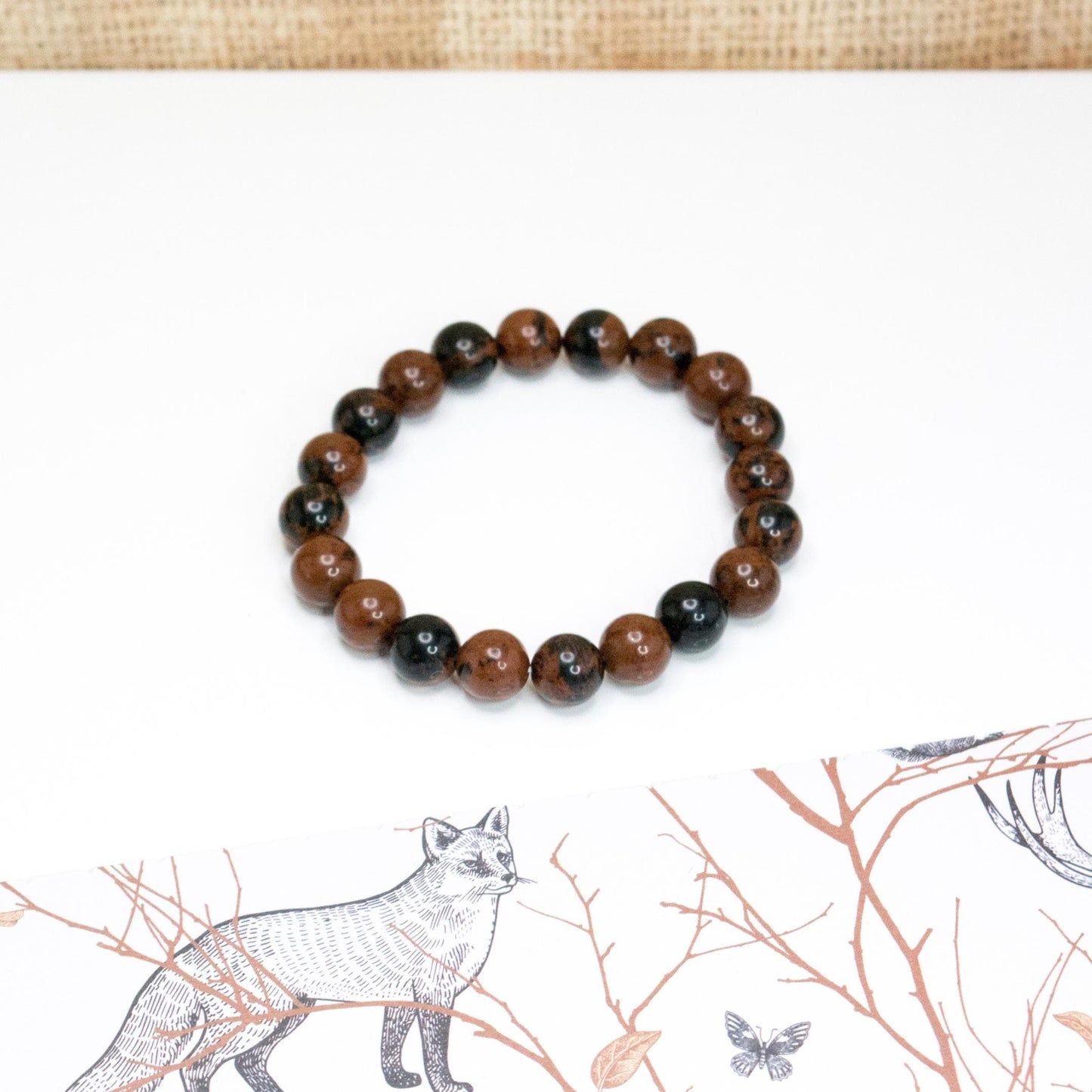 Insomnia treating Mahogany Obsidian crystal bracelet, Grounding and protection healing jewelry, Gift for creative people writers painters