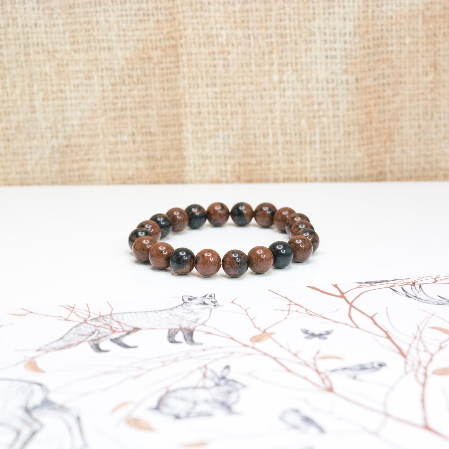 Insomnia treating Mahogany Obsidian crystal bracelet, Grounding and protection healing jewelry, Gift for creative people writers painters