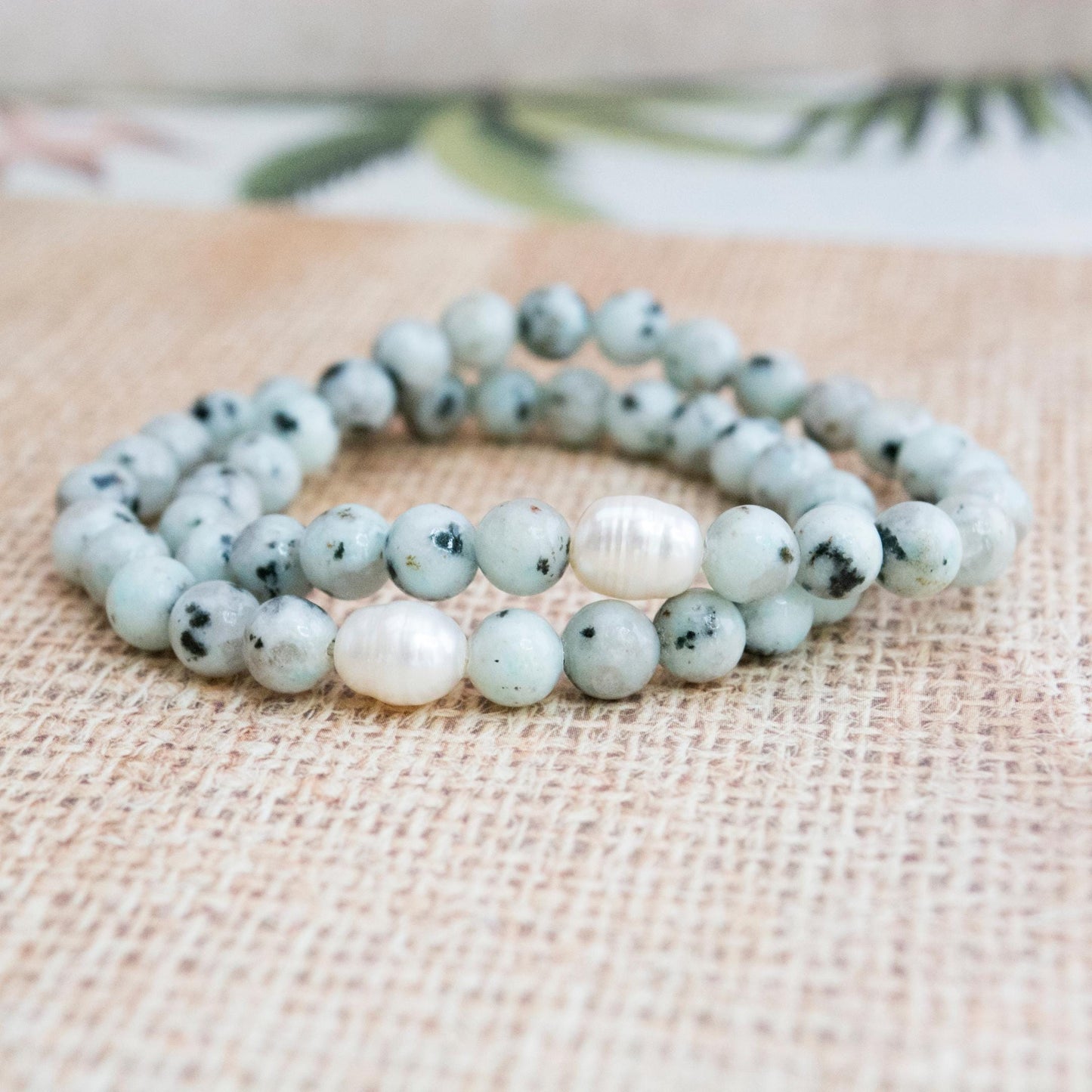 Overcoming addictions support, Gift for therapist, Relaxing crystal bracelet, Kiwi Jasper healing Gemstone beaded strech Bracelet