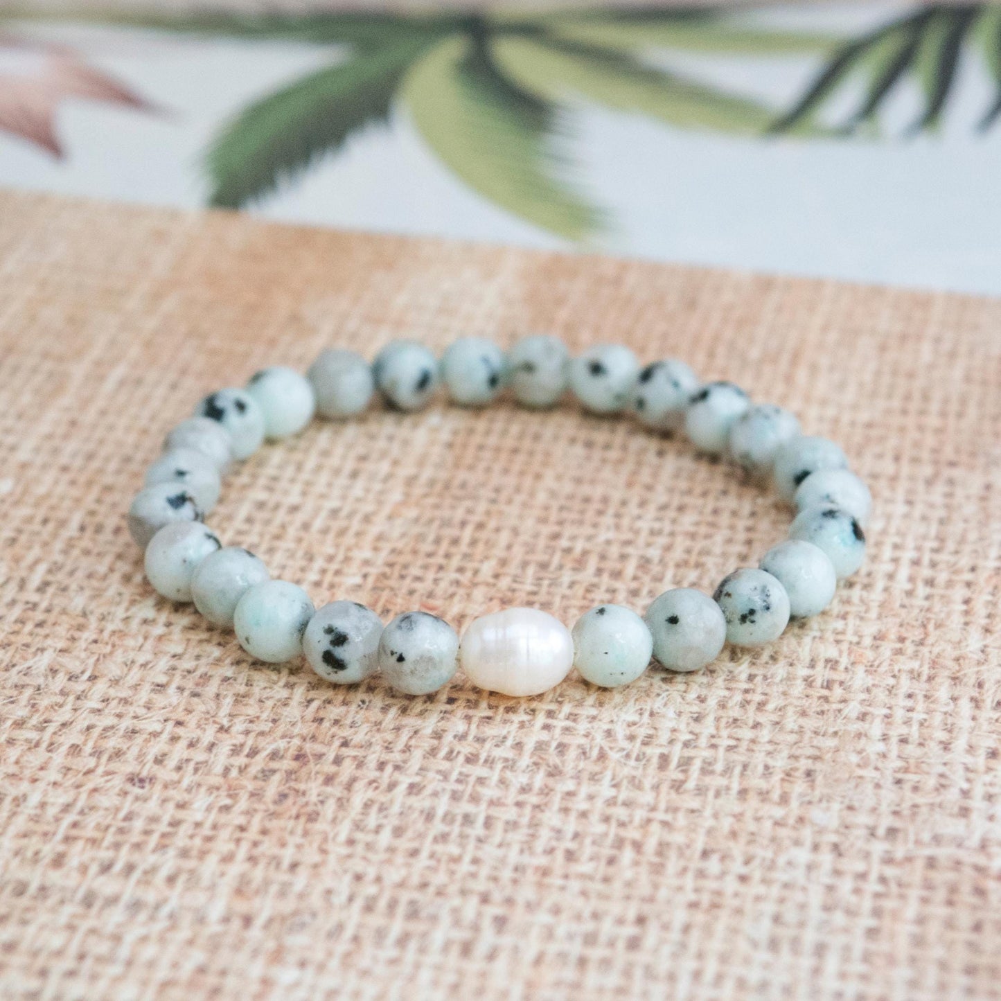 Overcoming addictions support, Gift for therapist, Relaxing crystal bracelet, Kiwi Jasper healing Gemstone beaded strech Bracelet