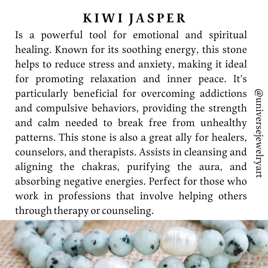 Overcoming addictions support, Gift for therapist, Relaxing crystal bracelet, Kiwi Jasper healing Gemstone beaded strech Bracelet